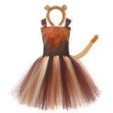 Déguisement Fille Lion Tutu Robe Marron Costume d'Halloween