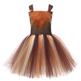 Déguisement Fille Lion Tutu Robe Marron Costume d'Halloween