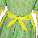Déguisement Fille Maid Robe Coloniale Verte avec Chapeau Costume d'Halloween