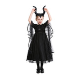 Déguisement Fille Maléfique TuTu Robe Noire Costume d'Halloween