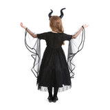 Déguisement Fille Maléfique TuTu Robe Noire Costume d'Halloween