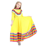 Déguisement Fille Mexicaine Robe Longue Jaune Costume