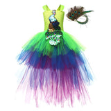 Déguisement Fille Paon TuTu Robe Verte Costume d'Halloween