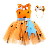 Déguisement Fille Primitif Tutu Robe Orange Costume d'Halloween