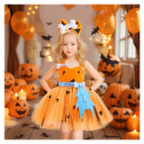 Déguisement Fille Primitif Tutu Robe Orange Costume d'Halloween