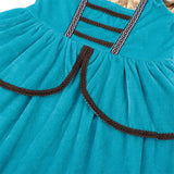 Déguisement Fille Princesse Écossaise Robe Médiévale Costume Vert pour Halloween