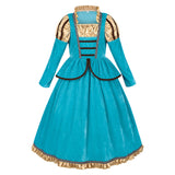Déguisement Fille Princesse Écossaise Robe Médiévale Costume Vert pour Halloween