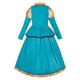 Déguisement Fille Princesse Écossaise Robe Médiévale Costume Vert pour Halloween