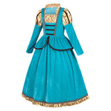 Déguisement Fille Princesse Écossaise Robe Médiévale Costume Vert pour Halloween