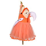 Déguisement Fille Renard Tutu Robe Orange Costume d'Halloween