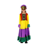 Déguisement Fille Robe à Large Ourlet de Couleur Contrastée pour Halloween Carnaval