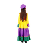 Déguisement Fille Robe à Large Ourlet de Couleur Contrastée pour Halloween Carnaval