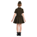 Déguisement Fille Robe de l'Armée de Terre WWII Costume Pour Halloween