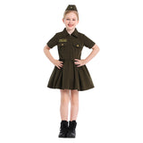 Déguisement Fille Robe de l'Armée de Terre WWII Costume Pour Halloween