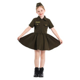 Déguisement Fille Robe de l'Armée de Terre WWII Costume Pour Halloween
