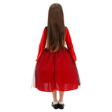 Déguisement Fille Robe Rouge Costume d'Halloween pour Jour des Morts