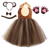 Déguisement Fille Singe Brune TuTu Robe Costume d'Halloween