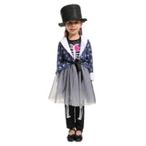 Déguisement Fille Squelette Robe Grise Costume d'Halloween