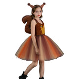 Déguisement Fille Squirrel Girl Tutu Robe Marron Costume pour Halloween Carnaval