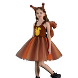 Déguisement Fille Squirrel Girl Tutu Robe Marron Costume pour Halloween Carnaval