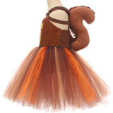 Déguisement Fille Squirrel Girl Tutu Robe Marron Costume pour Halloween Carnaval