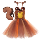 Déguisement Fille Squirrel Girl Tutu Robe Marron Costume pour Halloween Carnaval