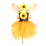 Déguisement Fille Tournesol Tutu Robe Jaune Costume d'Halloween