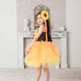 Déguisement Fille Tournesol Tutu Robe Jaune Costume d'Halloween