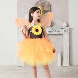 Déguisement Fille Tournesol Tutu Robe Jaune Costume d'Halloween