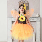 Déguisement Fille Tournesol Tutu Robe Jaune Costume d'Halloween