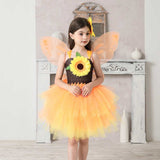 Déguisement Fille Tournesol Tutu Robe Jaune Costume d'Halloween