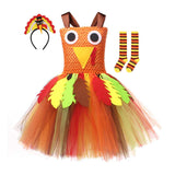 Déguisement Fille Turkey Dinde Tutu Robe pour Thanksgiving Day Ver.2