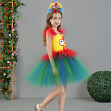 Déguisement Fille TuTu Robe en Maille de Coq Animal Costume