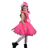 Déguisement Fille TuTu Robe en Maille Flamant Rose Costume