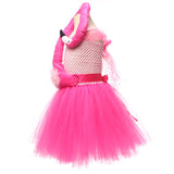 Déguisement Fille TuTu Robe en Maille Flamant Rose Costume