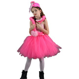 Déguisement Fille TuTu Robe en Maille Flamant Rose Costume