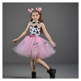 Déguisement Fille Vache Tutu Robe Rose Costume d'Halloween