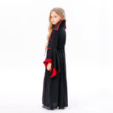 Déguisement Fille Vampire Sorcière Horreur Robe Noire Costume d'Halloween