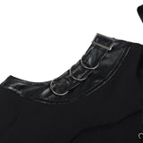 Déguisement Haut et Jupe-Short Noire Cyberpunk Steampunk Gothique Homme