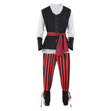 Déguisement Homme Pirate Tenue Costume pour Halloween Carnaval