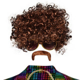 Déguisement Homme Uniforme Colorés Disco Costume d'Halloween Ensemble 5 Pièces