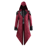 Déguisement Manteau Médiéval à Capuche Rouge Foncé Costume