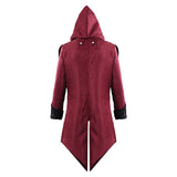 Déguisement Manteau Médiéval à Capuche Rouge Foncé Costume