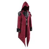 Déguisement Manteau Médiéval à Capuche Rouge Foncé Costume