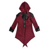 Déguisement Manteau Médiéval à Capuche Rouge Foncé Costume