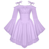 Déguisement Robe Corset à Epaules Dénudées Style Bohème Violette Femme