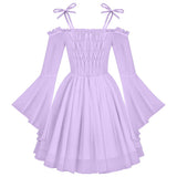 Déguisement Robe Corset à Epaules Dénudées Style Bohème Violette Femme