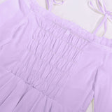 Déguisement Robe Corset à Epaules Dénudées Style Bohème Violette Femme