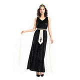Déguisement Robe de Velours Noir de Cléopâtre Femme pour Halloween