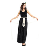 Déguisement Robe de Velours Noir de Cléopâtre Femme pour Halloween